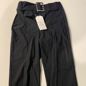 Black pants with belt